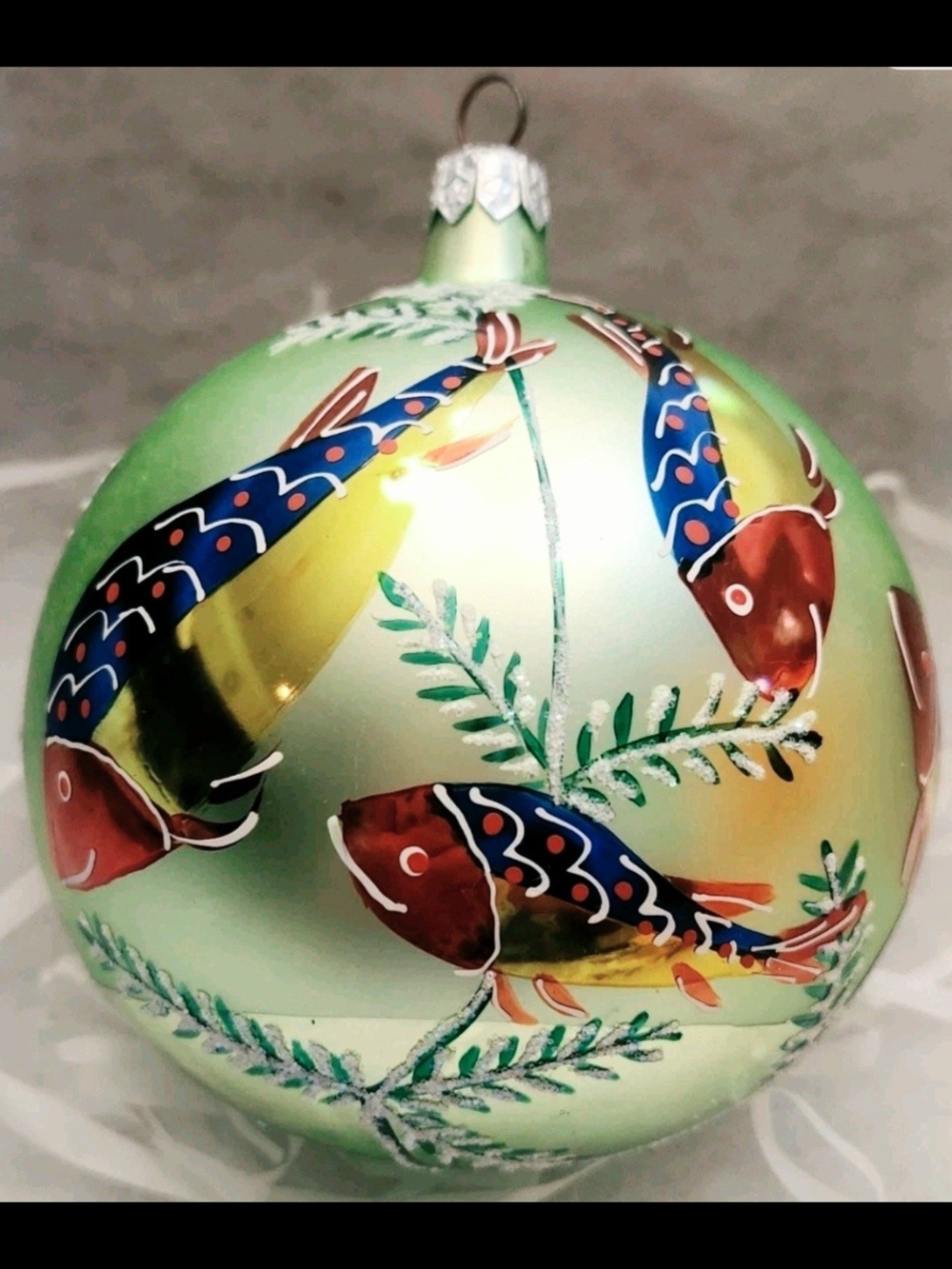 Chistopher Radko DEEP SEA Large Glass Ball Haindpainted Ornament, Like New, Rare